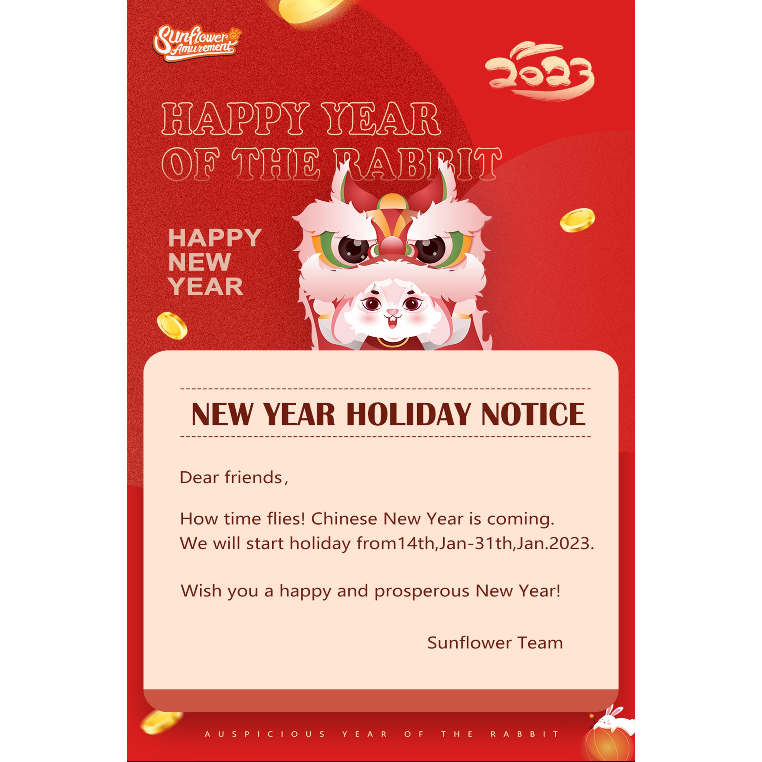 Read more about the article 2023 Chinese New Year Notice